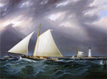 James E Buttersworth : The Match between the Yachts Vision and Meta, Rough Weather
